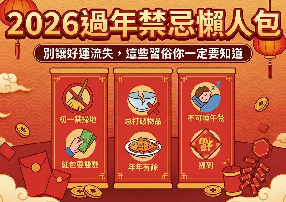 2026過年禁忌懶人包！除夕到初五，這些習俗你一定要知道