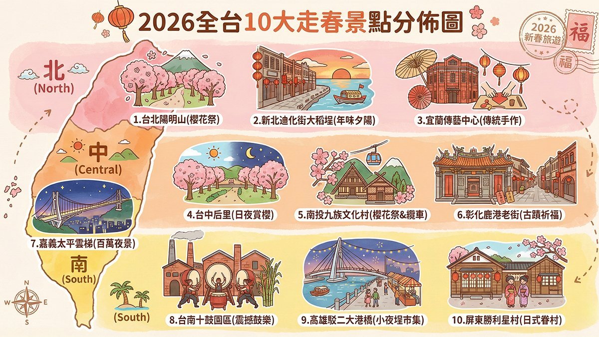 2026過年走春去哪玩？北部中部南部10大熱門走春景點