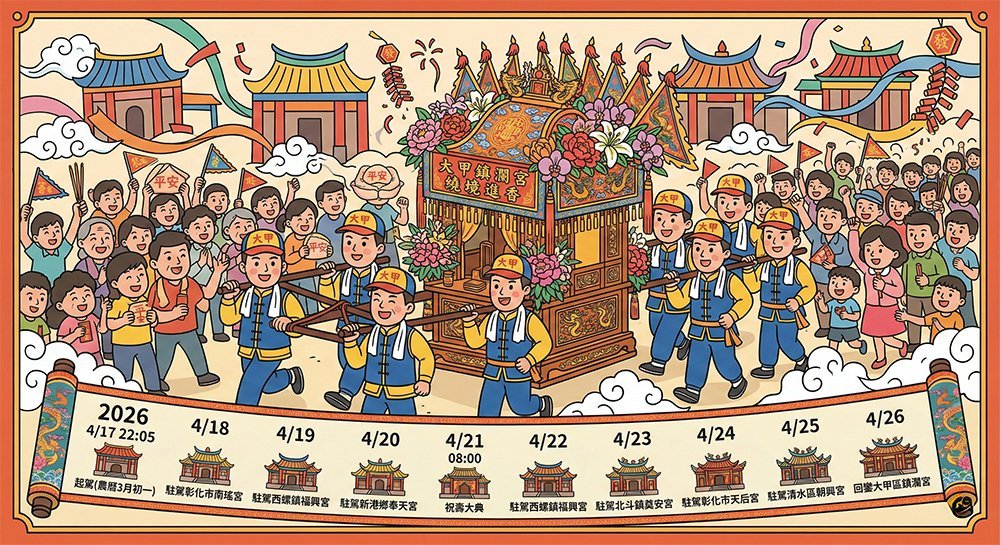 【大甲媽祖繞境】確定了！2026繞境行程與日期出爐